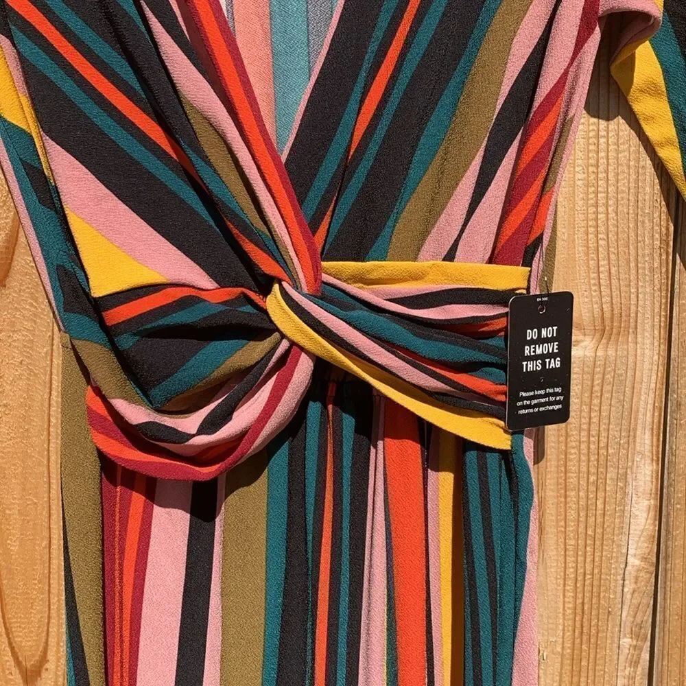 Take 50% OFF- New Express Multi-colored 3/4 Sleeved Jumpsuits, Size-XS